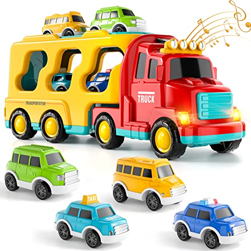 Toy Cars Bunt Auto-Spielzeug für 3 4 5 Jahre alte Kleinkinder Jungen, 5 in 1 Carrier Truck Auto Junge Kleinkinder Spielzeug, Urlaub Geburtstag früh pädagogische Geschenke für Mädchen Alter 3-5 Toy Cars Bunt Auto-Spielzeug für 3 4 5 Jahre alte Kleinkinder Jungen, 5 in 1 Carrier Truck Auto Junge Kleinkinder Spielzeug, Urlaub Geburtstag früh pädagogische Geschenke für Mädchen Alter 3-5 von Ci Vetch