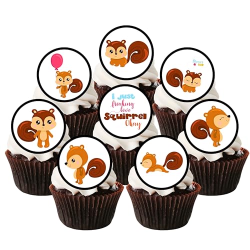 Essbare Eichhörnchen-Kuchendekorationen, niedliche Eichhörnchen-Cupcake-Topper, Waldtiere, Tier-Kuchenaufsätze, Wald-Party-Dekorationen, Wald-Babyparty-Dekorationen, 61 x 4,5 cm, ungeschnitten Essbare Eichhörnchen-Kuchendekorationen, niedliche Eichhörnchen-Cupcake-Topper, Waldtiere, Tier-Kuchenaufsätze, Wald-Party-Dekorationen, Wald-Babyparty-Dekorationen, 61 x 4,5 cm, ungeschnitten von Cians Cupcake Toppers