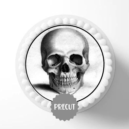 Vorgeschnittener essbarer Totenkopf-Kuchenaufsatz 17,8 cm – Halloween Gruseliger Totenkopf #2 – Oblaten-Karte 17,8 cm Kuchendekoration Vorgeschnittener essbarer Totenkopf-Kuchenaufsatz 17,8 cm – Halloween Gruseliger Totenkopf #2 – Oblaten-Karte 17,8 cm Kuchendekoration von Cians Cupcake Toppers