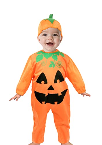 Ciao 14394.1-2 Halloween-Kürbis-Kostüm, Verkleidung, Einteiler für Babys mit Haubenverkleidung, Orange, Schwarz, Grün, 1–2 Jahre von Ciao
