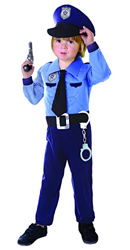 Ciao- Polizist Kostüm Kind mit gepolsterten Brustmuskeln (Größe 4-6 Jahre), blau, 4-6 Jahre, 14799.4-6 von Ciao