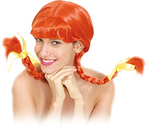 Ciao 21761 PIPI Carrot-Hair Disguise Mädchen Damen with moldable Braids Wig, Orange von Ciao