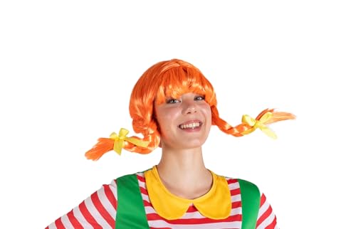 Ciao 21761 PIPI Carrot-Hair Disguise Mädchen Damen with moldable Braids Wig, Orange von Ciao