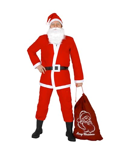 Ciao 25010 - Weihnachtsmann mit Jutebeutel, rot/weiß, Einheitsgröße Ciao 25010 - Weihnachtsmann mit Jutebeutel, rot/weiß, Einheitsgröße von Ciao