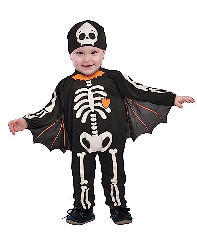 Ciao- Baby Bat Skeleton costume disguise unisex baby (Size 2-3 years) with bonnet von Ciao