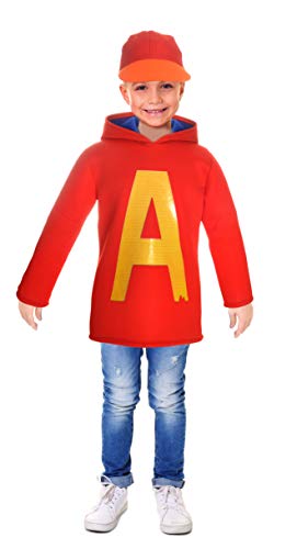 Ciao 11288.6-8 Alvin And The Chipmunks Disguise, Unisex Children, 6-8 Jahre, Rot von Ciao
