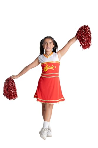 Ciao- Cheerleader Kostüm Verkleidung Mädchen (Größe 8-10 Jahre) mit Pompons, rot von Ciao