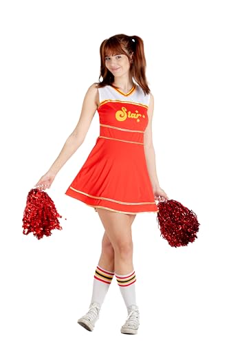 Ciao- Cheerleader Kostüm Verkleidung Mädchen Damen Erwachsene (Einheitsgröße) mit Pompons, rot Ciao- Cheerleader Kostüm Verkleidung Mädchen Damen Erwachsene (Einheitsgröße) mit Pompons, rot von Ciao