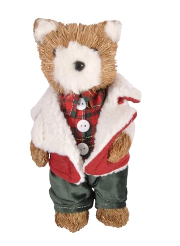 Ciao Christmas Teddy Bear Male (25cm) Puppet Decoration in Natural Material and Fabric, red von Ciao