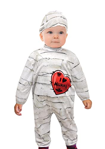 Ciao Kleine Mumie Kostüm Verkleidung Strampler Baby (Größe 2-3 Jahre) mit Haube, Weiß von Ciao