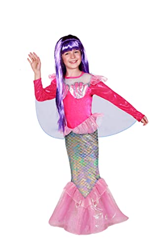 Ciao -Meerjungfrau Kostüm Verkleidung Mädchen (Größe 4-5 Jahre) mit Perücke, Farbe Rosa, Violett, 11776A.4-5 von Ciao