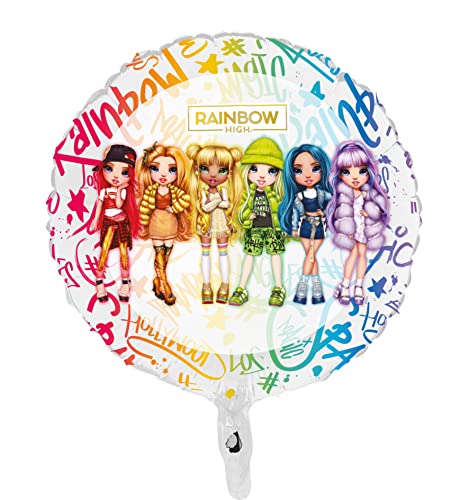 Ciao Rainbow High Folienballon Mylar rund (46 cm, 18 Zoll) Original MGA, mehrfarbig von Ciao