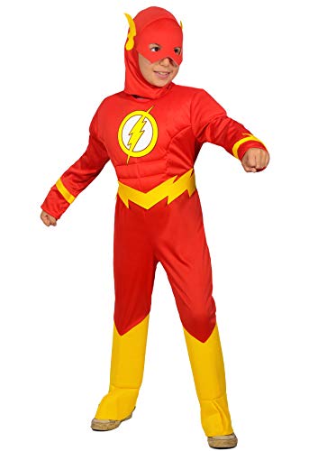 Ciao- The Flash costume disguise boy official DC Comics (Size 3-4 years) with padded muscles, Rot von Ciao
