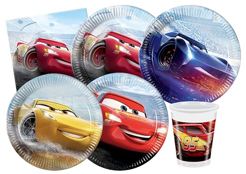 Ciao Y4623 Cars Party Tableware Set, Mehrfarbig, 24 Personen von Ciao