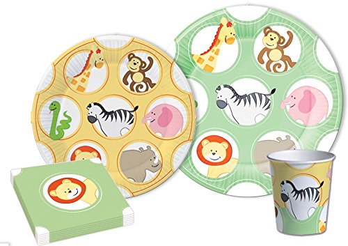 Ciao Y4641 Partygeschirr Party-Set (Pappteller, Bucher, Servietten), Multicolor, 24 Personen von Ciao