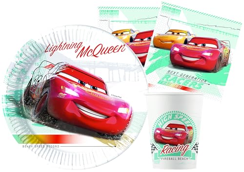 Ciao Y6169 Cars Party Table Set, Red, 24 Personen von Ciao