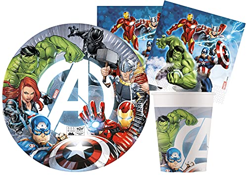 Ciao Y6171 Avengers Party Tableware Set, Multicolor, 24 Personen von Ciao