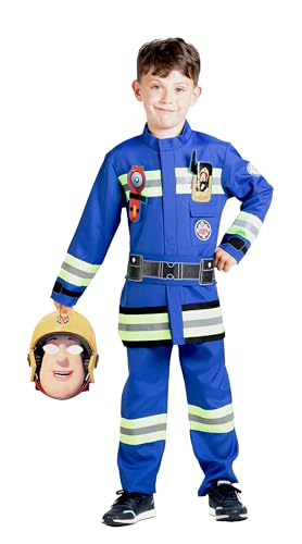 Ciao- Fireman Sam New Uniform costume disguise fancy dress boy official (Size 5-7 years) with mask von Ciao