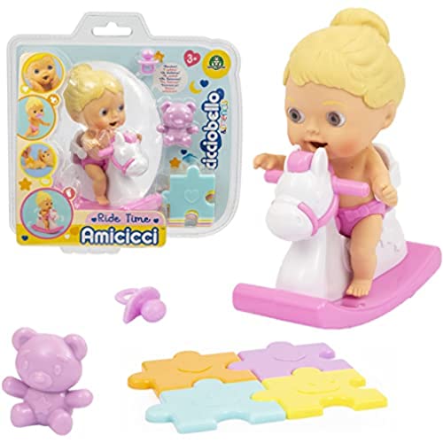 Cicciobello Amicicci, Baby mit Schaukelpferd, mit Zubehör, Verschiedene Modelle für Mädchen oder Jungen erhältlich, Spielzeug für Kinder ab 3 Jahren, CC010 von Cicciobello