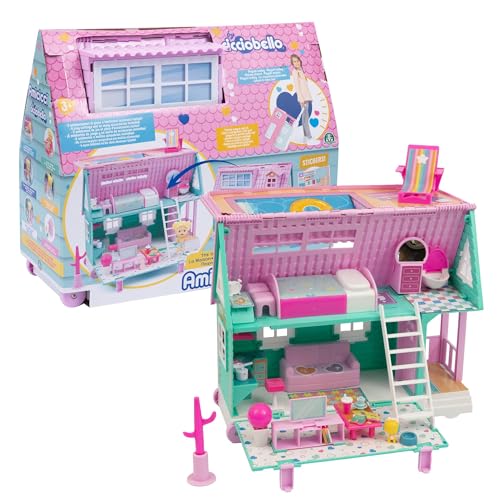 Cicciobello Amicci CASA Trolley, EIN Spielset, das Sich in einen Trolley verwandelt, mit verschiedenen Spielumgebungen und viel Zubehör, ab 3 Jahren, wertvolle Spiele, Mehrfarbig, Amc12000 von Cicciobello