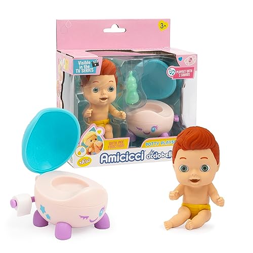 Cicciobello Amicci Potty Playset – EIN süßes Spielset, das Freunde zum Pinkeln im Töpfchen begleitet, Modell Cicciojames, für Kinder ab 3 Jahren, Amc01200, Giochi Preziosi von Cicciobello