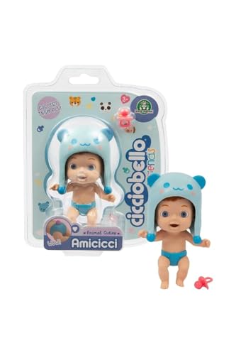 Cicciobello Amicicci CC038200 Giochi Preziosi CC038200 Minifigur mit Tiermütze und Pferdeschwanz in der Windel, für Mädchen ab 3 Jahren von Cicciobello