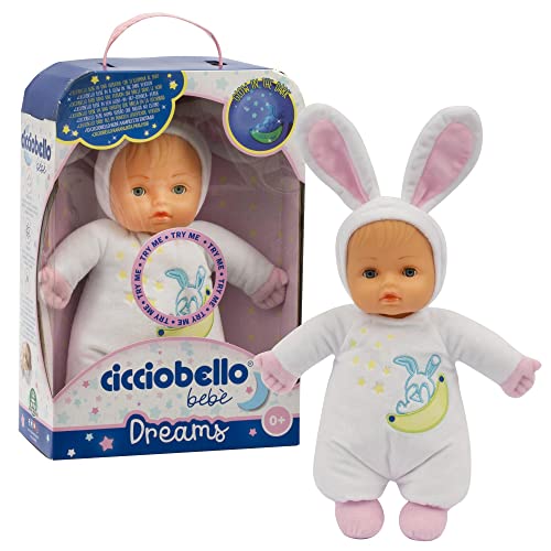 Cicciobello - Bebè Dreams Puppe für Kleinkinder, für Neugeborene ab 0 Monaten, weich mit Details Glow in The Dark, blau oder weiß, Giochi Preziosi, CCBB6000 von Cicciobello