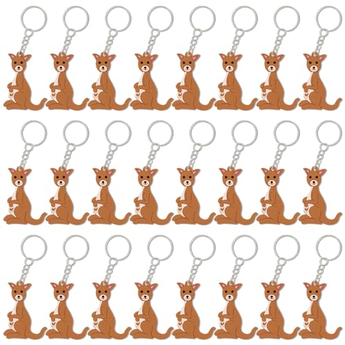CiciBear 24 Stück Schlüsselanhänger für Känguru-Geburtstag, Babyparty, Waldtiere, Party, Goodie Bag Stuffer, Kindergeburtstag, Karnevalsbelohnungen von CiciBear