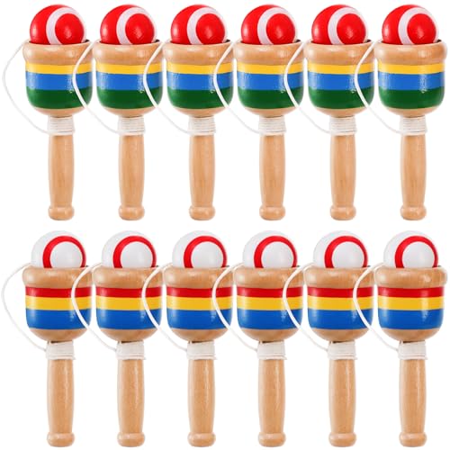 Cididu 12 Stück Holz-Fangballspiel, Mini-Holzkugel-Fangen mit Schnurbecher, Vintage-Fangspielzeug für Kinder, lustiges Partyspiel für Rasen, Camping, Strand, Hand-Augen-Koordination, Lernspiel Cididu 12 Stück Holz-Fangballspiel, Mini-Holzkugel-Fangen mit Schnurbecher, Vintage-Fangspielzeug für Kinder, lustiges Partyspiel für Rasen, Camping, Strand, Hand-Augen-Koordination, Lernspiel von Cididu