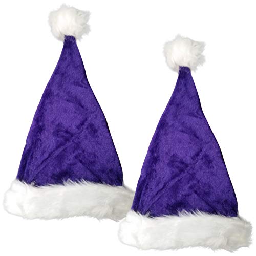 Ciffre 2 er Set WEIHNACHTSMÜTZE NIKOLAUSMÜTZE PLÜSCH DICKER FELLRAND für alle KOPFGRÖßEN Erwachsene und Kinder von Ciffre
