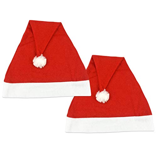 Ciffre 2 Stück im Set Weihnachtsmütze Nikolausmütze Winter Mütze Mützen Nikolaus Santa Rot von Ciffre