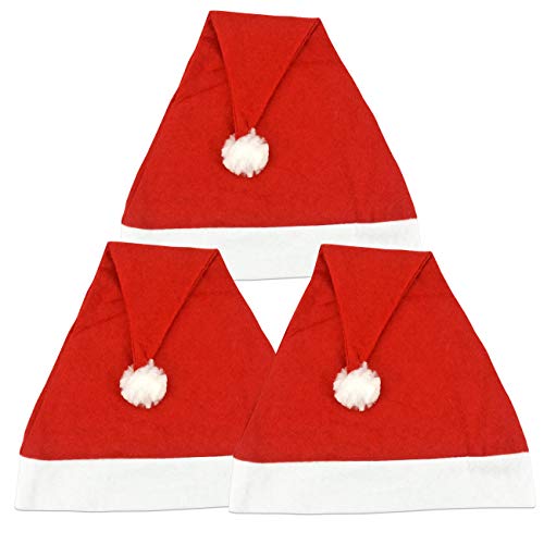 Ciffre 3 Stück im Set Weihnachtsmütze Nikolausmütze Winter Mütze Mützen Nikolaus Santa Rot von Ciffre