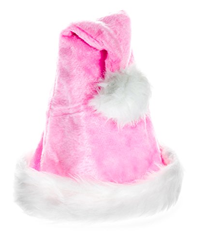 Ciffre Weihnachtsmütze Nikolausmütze Rosa Pink Plüsch Nikolaus Mütze Dicker Fellrand X21 von Ciffre
