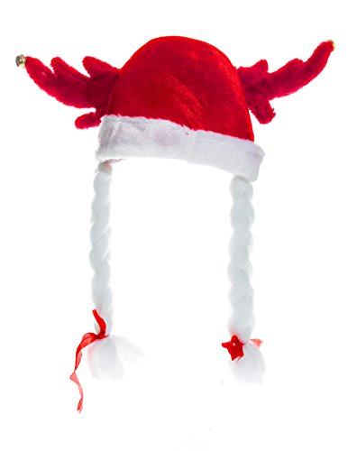 Ciffre Weihnachtsmütze Nikolausmütze Wikinger Hut mit Zöpfen X3 Ciffre Weihnachtsmütze Nikolausmütze Wikinger Hut mit Zöpfen X3 von Ciffre