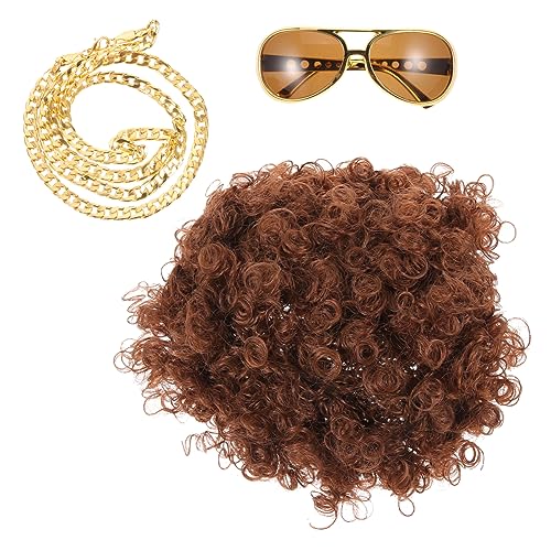 Ciieeo 1 Satz Disco Kostümset mit Perücke Sonnenbrille und Halskette Jahre Party Zubehör für Männer Witziges Cosplay Outfit für Halloween und Themenpartys Leicht und Bequem Ciieeo 1 Satz Disco Kostümset mit Perücke Sonnenbrille und Halskette Jahre Party Zubehör für Männer Witziges Cosplay Outfit für Halloween und Themenpartys Leicht und Bequem von Ciieeo