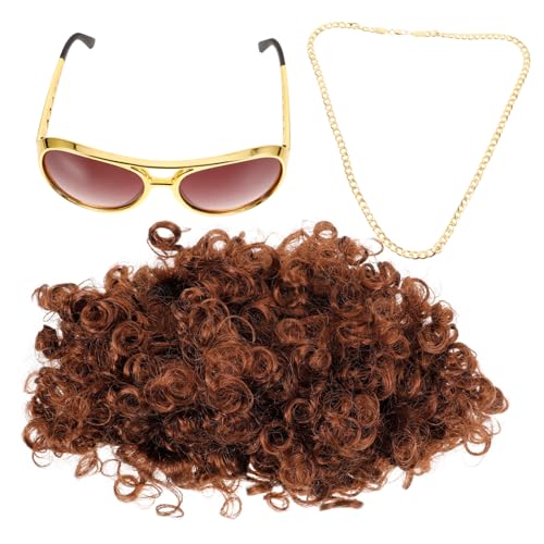Ciieeo 1 Satz Jahre Kostümset mit Perücke Sonnenbrille und Halskette für Disco Karneval und Cosplay für Halloween Mottopartys und Bühnenaufführungen für Teenager und Erwachsene Ciieeo 1 Satz Jahre Kostümset mit Perücke Sonnenbrille und Halskette für Disco Karneval und Cosplay für Halloween Mottopartys und Bühnenaufführungen für Teenager und Erwachsene von Ciieeo
