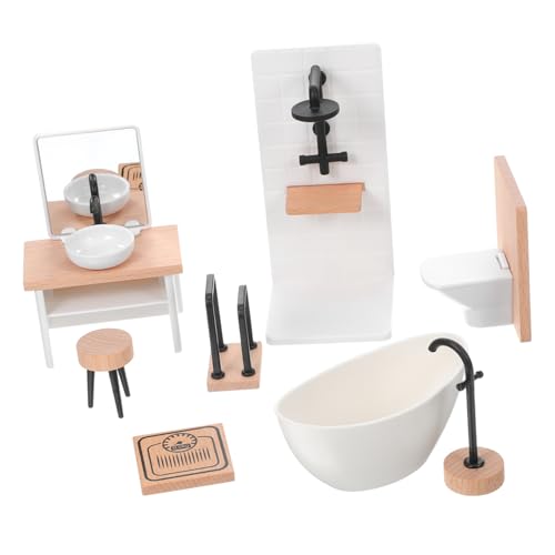 Ciieeo 1 Satz Puppenzimmer-Badezimmer Miniatur Bad Mini Möbel Puppenhaus-miniaturen Badewanne Puppenhausmöbel Möbel Puppenhaus-badezimmerszene Modern Kind Haus Dekoration Holz Ciieeo 1 Satz Puppenzimmer-Badezimmer Miniatur Bad Mini Möbel Puppenhaus-miniaturen Badewanne Puppenhausmöbel Möbel Puppenhaus-badezimmerszene Modern Kind Haus Dekoration Holz von Ciieeo