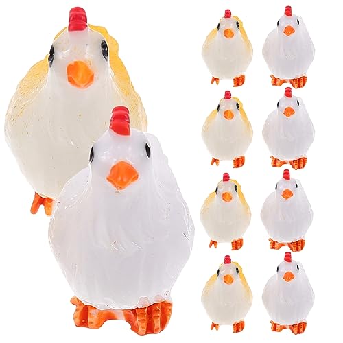 Ciieeo 12 Stücke Harz Huhn Figurine Set Miniatur Küken Ornament Landschaft Für Home Office von Ciieeo