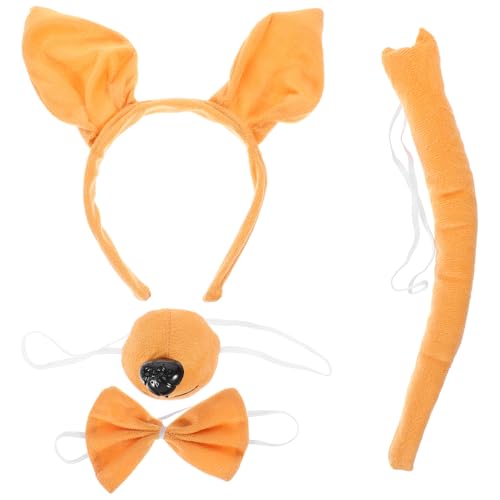 Ciieeo 1 Set Süßes Känguru-Stirnband-Set Känguru-Ohr-Stirnband Tierohr-Haarband Künstliche Schwanznase Für Halloween (Orange) von Ciieeo