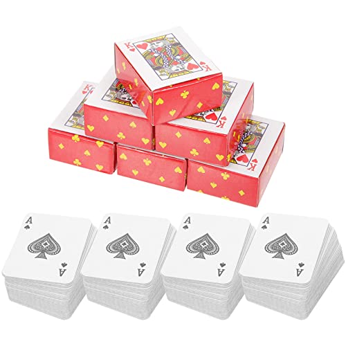 Ciieeo 10 Sets Mini-Spielkarten Miniatur-Pokerkarten Kleine Spielkarten Reisespiel-Requisiten Für Mädchen Jungen Festival Partyspiel von Ciieeo