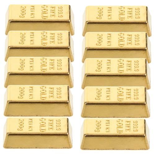 Ciieeo 10 Stück Brics-Modell Barren Mini Minibar-Modell Miniatur Modell Minibar Puppenhaus-Miniatur-Stein Kleine Miniatur-gebäudespielzeug Mini- Golden Legierung Ciieeo 10 Stück Brics-Modell Barren Mini Minibar-Modell Miniatur Modell Minibar Puppenhaus-Miniatur-Stein Kleine Miniatur-gebäudespielzeug Mini- Golden Legierung von Ciieeo