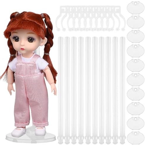 Ciieeo 10 Stück Puppenständer Displayhalter Puppen-Mini-Displayständer Puppenstützrahmen Spielzeugpuppenzubehör 11 Bis 13 Zoll Puppen Und Actionfiguren Puppenlagerregal (Transparent) von Ciieeo