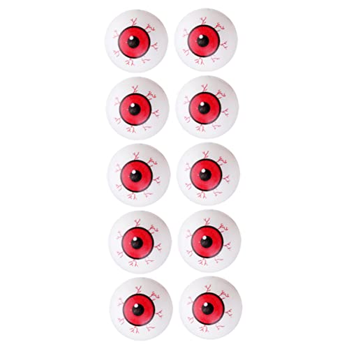 Ciieeo 10 Stück Teiliges Rote Plastik Eyeball Halloween Deko Bruchsicheres Accessoire Realistische Falsche Augen für Halloween Skelett und Geisterdekoration von Ciieeo