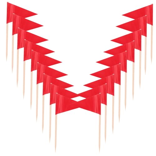 Ciieeo 100 Stück Mini Zahnstocher Flaggen Dreieckig Rote Food Flags Cupcake Toppers Für Buffet Obst Käse Kennzeichnung Party Diy Dekoration Ciieeo 100 Stück Mini Zahnstocher Flaggen Dreieckig Rote Food Flags Cupcake Toppers Für Buffet Obst Käse Kennzeichnung Party Diy Dekoration von Ciieeo