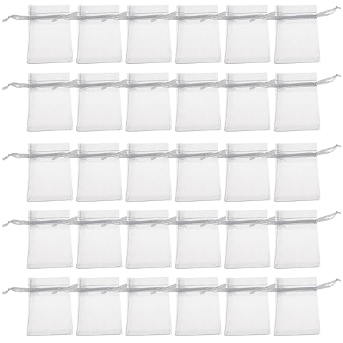 Ciieeo 100st Würfel Griffe Tasche Beutel Kleine Geschenktüten Mit Kordelzug Mini-geschenktüten Mesh-geschenktüten Reine Geschenktüte Geschenktüten Klein Light Grey Stoff von Ciieeo