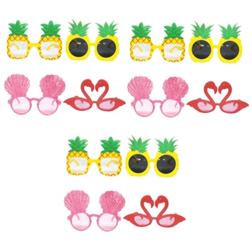 Ciieeo 12 Stk meerjungfrau brille party brillen partybrille partygläßer Ananas-Sonnenbrille hawaiianische Partyartikel schnapsgläser lustige Brille Ananas-Brille Kuchen Requisiten von Ciieeo