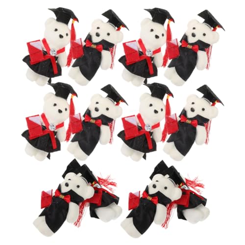 Ciieeo 12 Stück Doktorandenbär Mini Abschlussbären Bärenstrauß DIY Ornamente Abschlussbär Großpackung Mini Abschlussstraußbär Stoffbär DIY Bär Zubehör Plüsch von Ciieeo