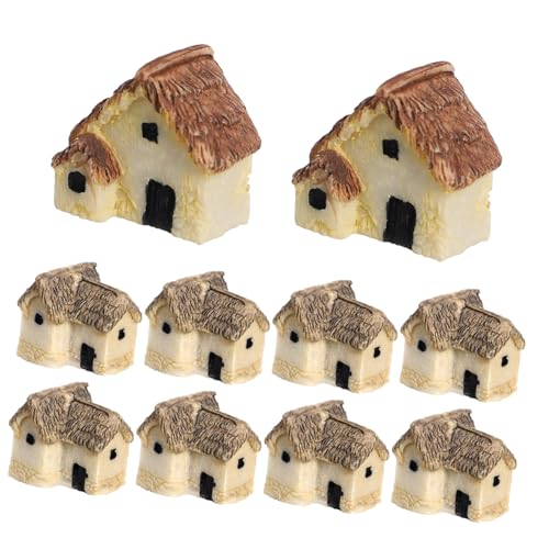 Ciieeo 12 Stück Mini Haus Ornament Resin Mikrolandschaft für Zuhause Garten und Puppenhaus Vielseitige Dekoration für Kreative von Ciieeo