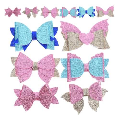 Ciieeo 12 Stück Teiliges Haarspangen mit Glitzerschleifen Pailletten design Filzbasis Leichte Clips für Vielseitig für DIY party und Täglichen Haarschmuck von Ciieeo