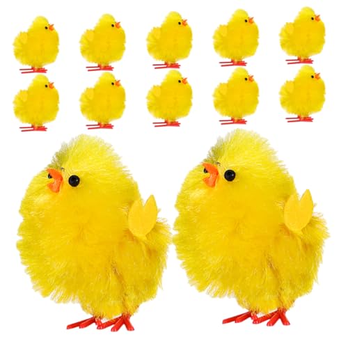 Ciieeo 12 Stück Teiliges Ostern Küken Dekorationen Küken Figuren für Osterfeiern Hühner Spielzeuge Tischdeko und Füllmaterial für Ostereier von Ciieeo